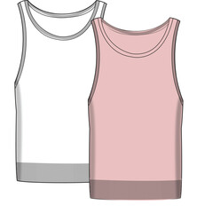 Ladies basic vest illustrator vector design