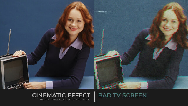 Bad TV Screen Cinematic Effect with Realistic Texture