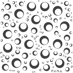 Abstract random circles seamless pattern on white background