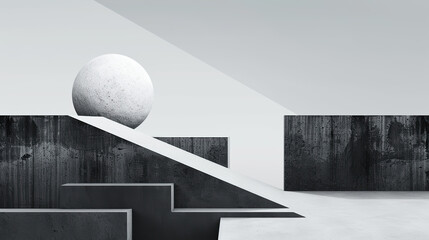 Minimalist Abstract Architecture Wallpaper, Clean Lines and Geometric Shapes, Monochromatic Elegance, Modern Simplicity and Negative Space Artistry