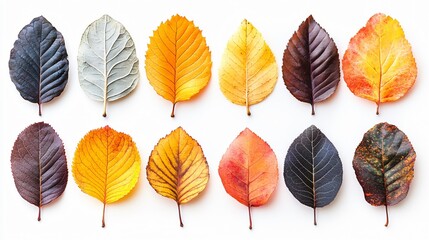 Obraz premium Autumn Leaves Collection on Transparent Background