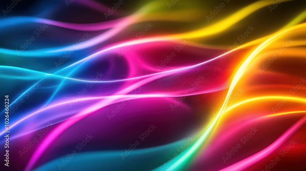 Aufkleber abstract glowing colorful lines forming a digital pattern, representing the energy and flow of moder