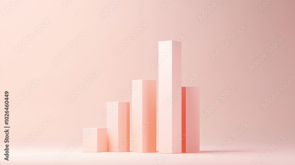 Poster minimalist bar graphs on soft background