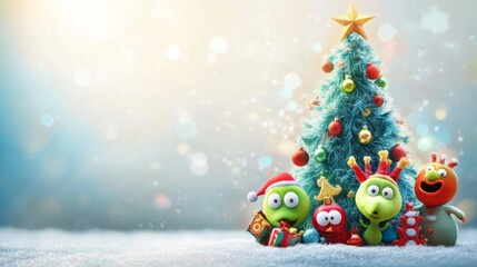 Christmas tree funny characters