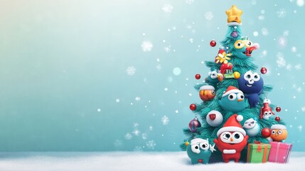 Christmas tree funny characters