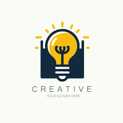 Modern light bulb Logo design. Minimal logo design