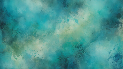 Fototapeta premium Abstract Teal Watercolor Background: A captivating blend of turquoise, teal, and white hues creates a dreamy.