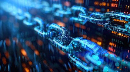 Abstract Digital Connections, Blockchain Technology Integration, Data Flow Visualization, Futuristic Network Interactions