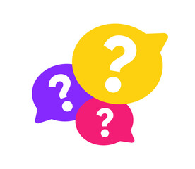 Vector illustration of question bubbles isolated on white.