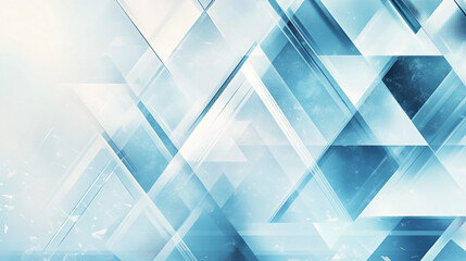 Abstract Geometric Background with Blue and White Triangles