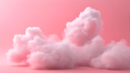 A pink cloud background with fluffy white clouds