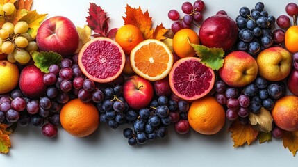 Vibrant Fresh Fruits on a Clean White Background