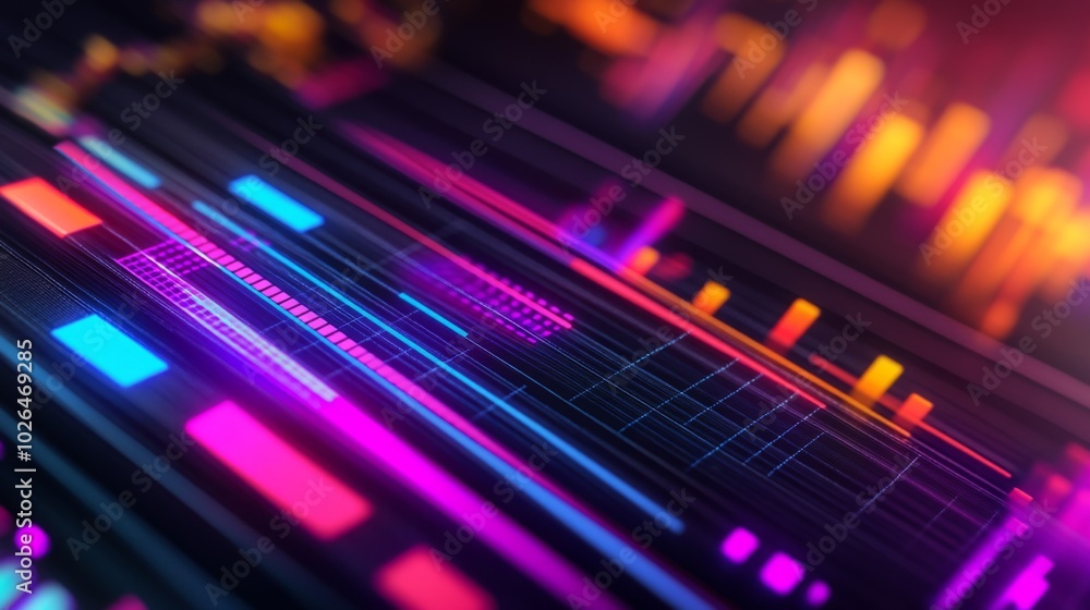 Poster vibrant abstract data visualization background