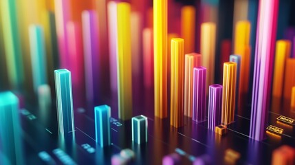 Obraz premium Vibrant Abstract Data Visualization with Colorful Bars
