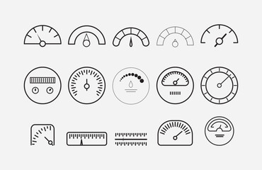 Print Speed meter icon set vector  isolated on white background
