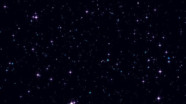 blue shiny stars glittering and glowing and particles falling animation , abstract new year and christmas, social media motion background