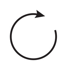 Set of circle arrows isolated on white background. Rotate arrow and spinning loading symbol. Circular rotation loading elements, redo process. 