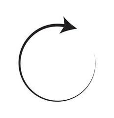 Set of black circle vector arrows. Vector Icons. Vector set of circle arrows isolated on white background. Rotate arrow and spinning loading symbol. Circular rotation loading elements, redo process.