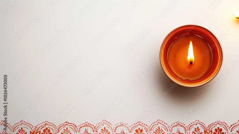 Poster diwali business presentation slide with rangoli pattern and glowing diya for design and print