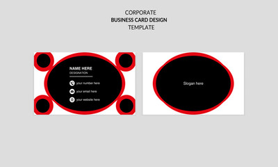 awesome modern clean minimalistic corporate business card, name card and visiting card design template with red and black color.