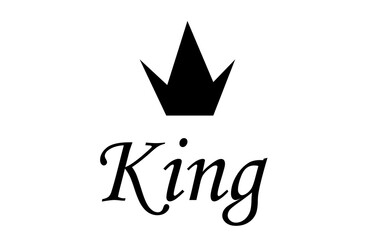 Obraz premium crown black king text on white background, 