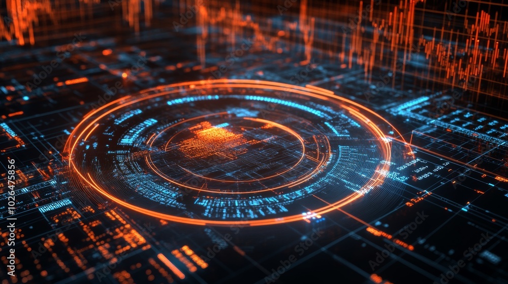 Poster abstract digital futuristic technology background image