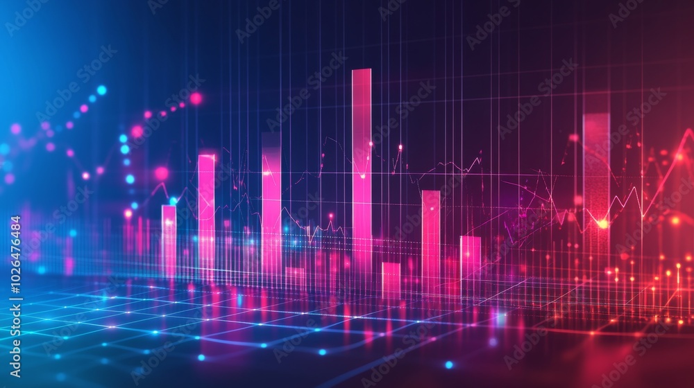 Poster colorful data visualization with graphs and charts