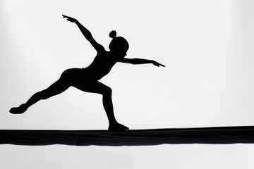 A person practicing yoga outdoors, focused and calm