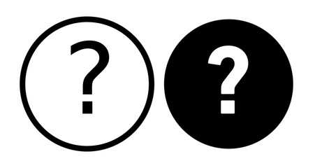 Question mark Icons set in solid and thin line style