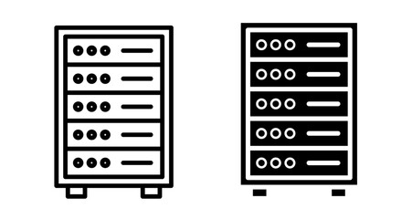 Server Icons set in solid and thin line style