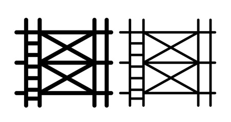 Scaffolding Icons set in solid and thin line style