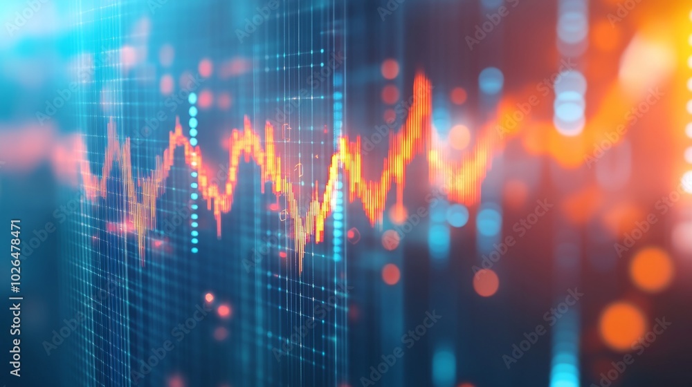 Leinwandbilder Dynamic Data Visualization on Digital Screen
