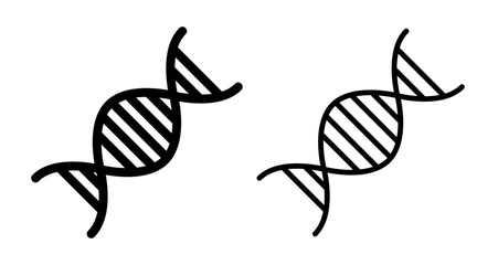 DNA Icons set in solid and thin line style