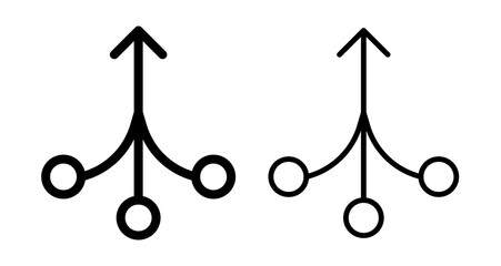 Consolidation Icons set in solid and thin line style