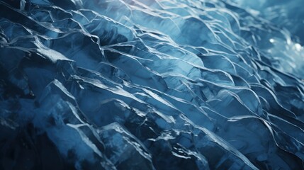 Crystal Clear Ice Textures. Close-Up of Frozen Water Cubes with Detailed Frost Patterns