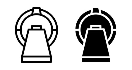 MRI machine Icons set in solid and thin line style