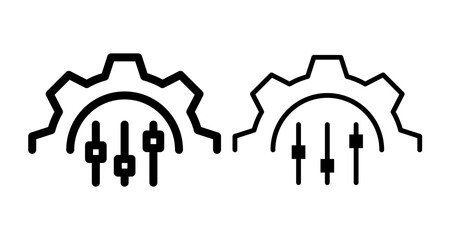 Mass customization Icons set in solid and thin line style