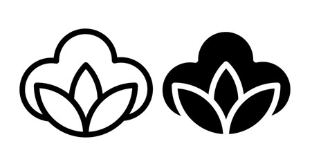 Cotton Icons set in solid and thin line style