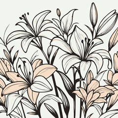 lilies sketch, lily flower
illustration outline of a flower
black and white line art, lineart
set of contour flower, line art of flowers, leaves