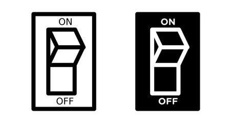 Electric switch Icons set in solid and thin line style