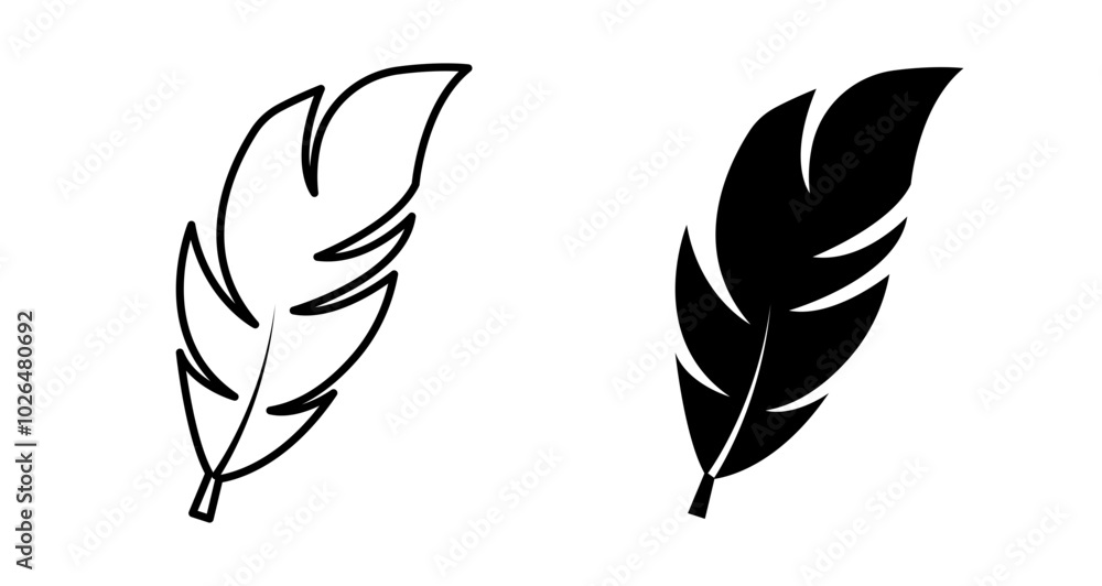 Poster Feather Icons set in solid and thin line style