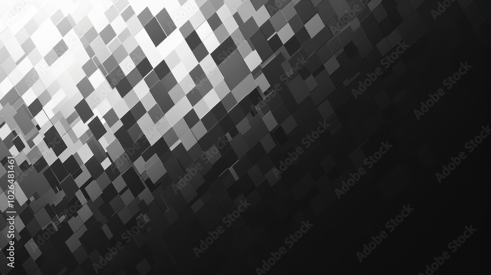 Poster modern grayscale pixelated gradient texture for tech and corporate design