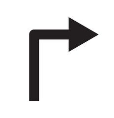 Obraz premium Turn Right Traffic Road Sign, Vector Illustration, Isolate On White Background Label