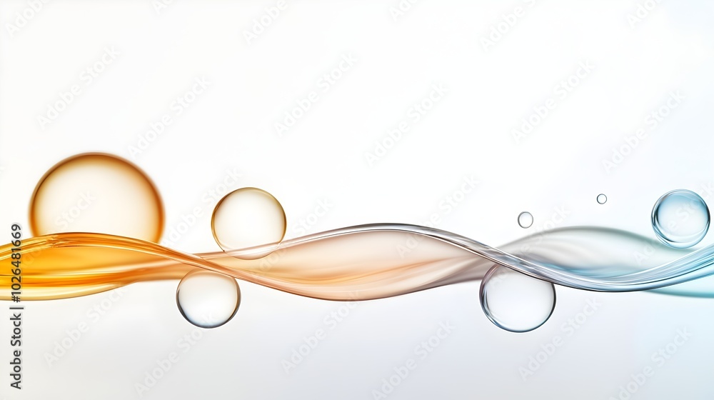 Poster iridescent droplets splashing in motion - vibrant abstract colors and reflective surfaces captured i