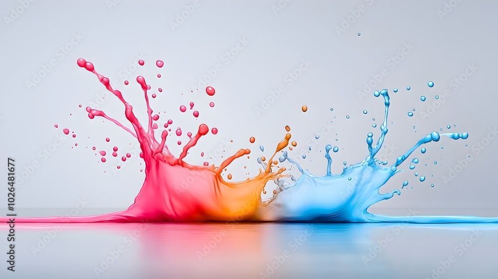 Aufkleber iridescent droplets in motion - vibrant abstract colors and fluid dynamics captured in artistic stud