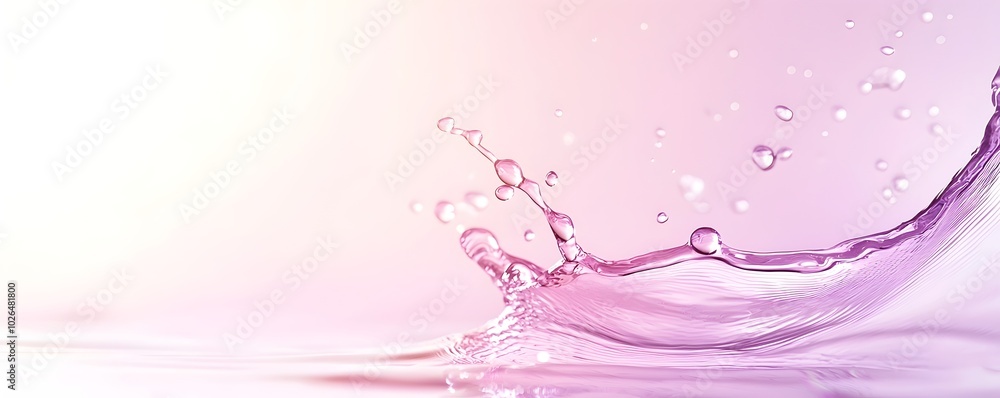 Poster elegant water droplets splashing in soft pastels - captivating motion on a glass-like surface with s