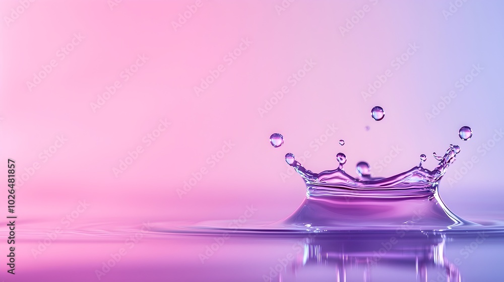 Poster futuristic liquid motion high-speed capture of fluorescent droplets splashing on glossy surface - dy