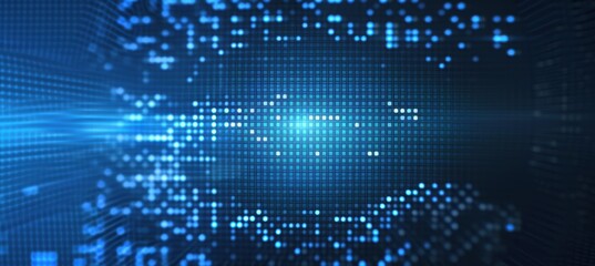 Futuristic Blue Pixel Grid Design for Business Presentations and Tech Banners