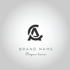 AC letter logo vector template. Creative AC font logo.