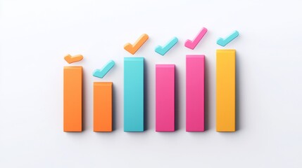 Colorful Graphs with Check Marks for Business Growth